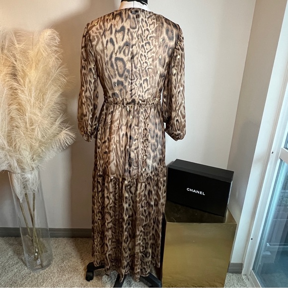 NWOT Express Sheer Maxi Dress Old Money Coverup Duster - Picture 6 of 11